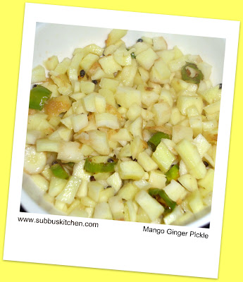 Mango Ginger Pickle (Ma Inji Pickle)