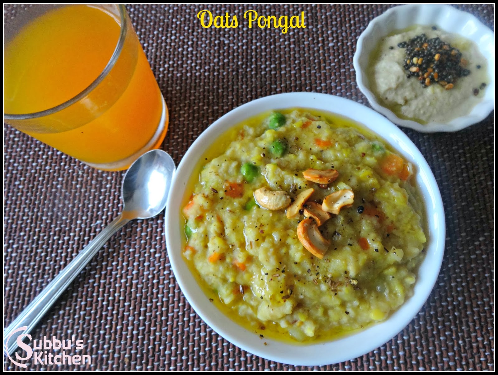 Vegetable Oats Pongal Subbus Kitchen