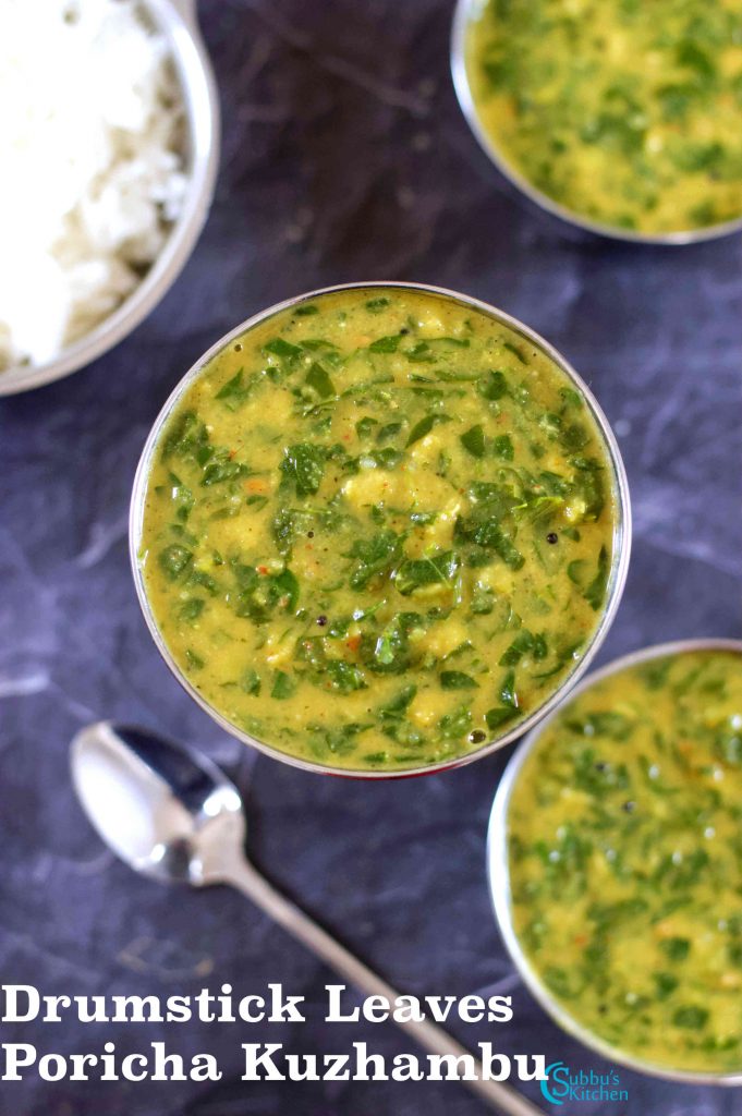 Murungai Keerai Poricha Kuzhambu | Drumstick Leaves Poricha Kuzhambu