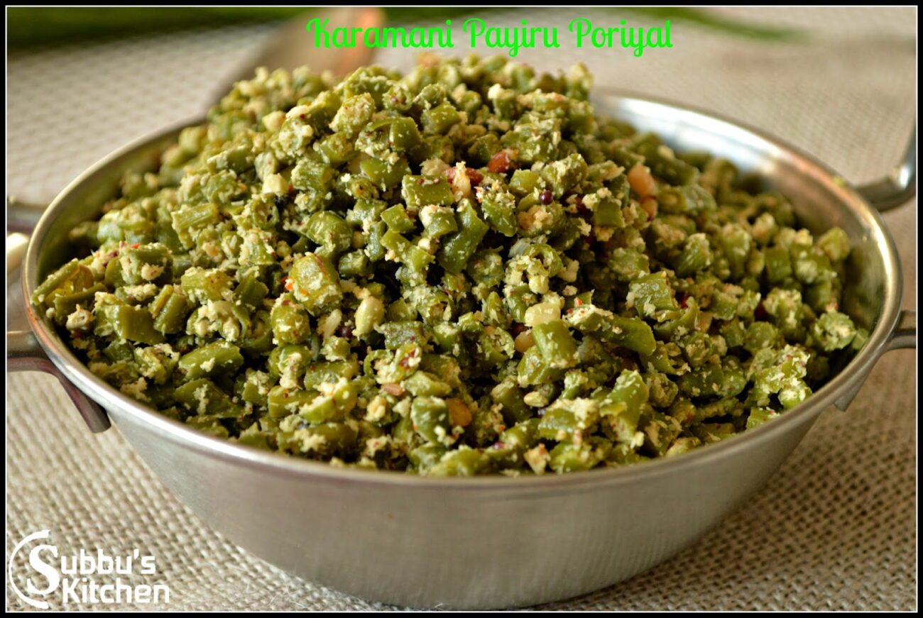 Karamani Poriyal Yard long beans Thoran Subbus Kitchen