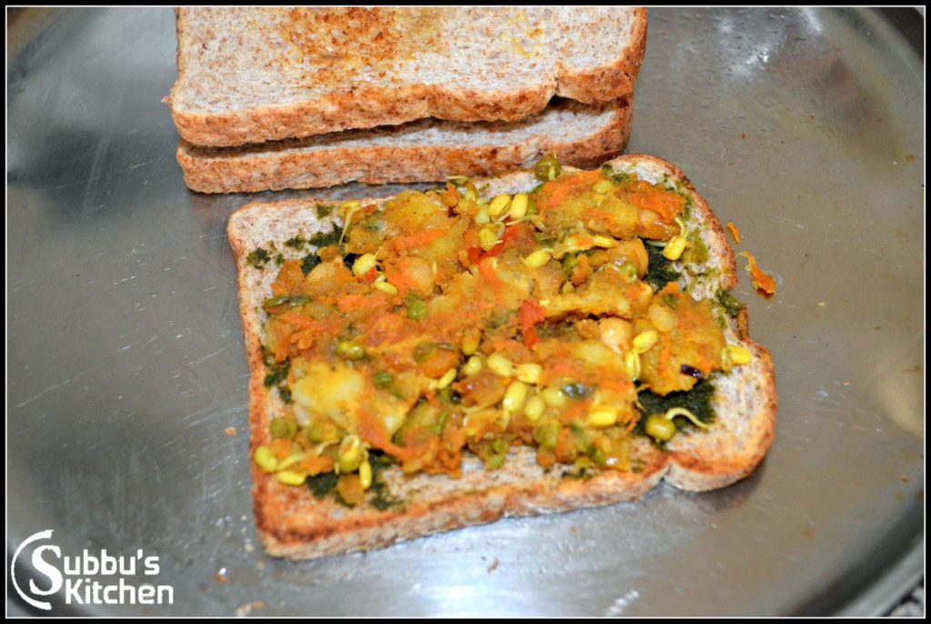 Sprouts Masala Sandwich Subbus Kitchen