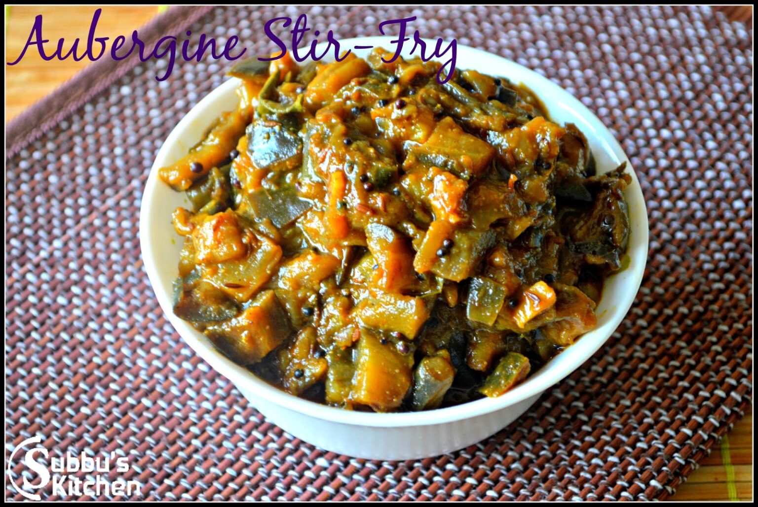 Aubergine StirFry Subbus Kitchen