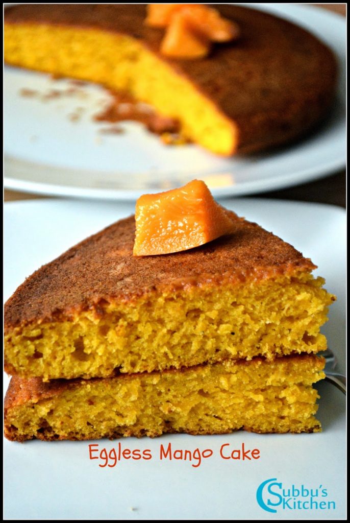 Eggless Mango Cake | Diary free Eggless Mango Cake | How to make spongy mango cake
