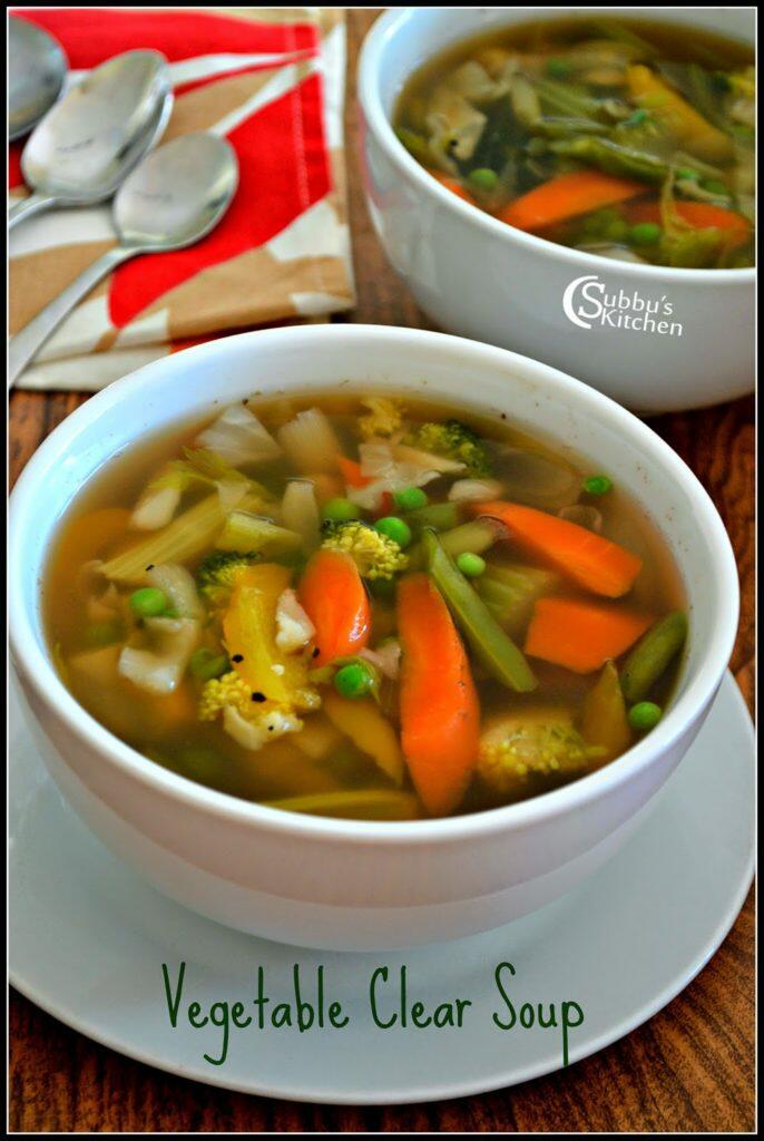 Clear Vegetable Soup Recipe |  Vegetable Clear Soup Recipe
