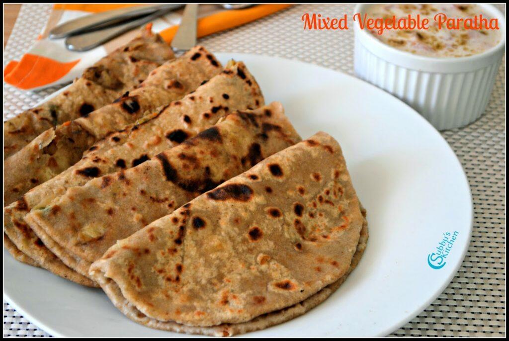 Mixed Vegetable Paratha Recipe - Subbus Kitchen