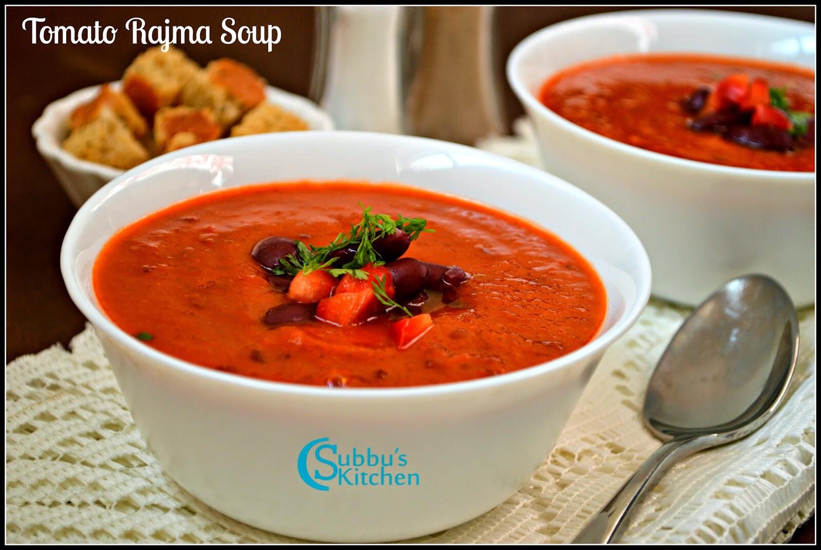 Tomato, Red Kidney Beans Soup Recipe Subbus Kitchen