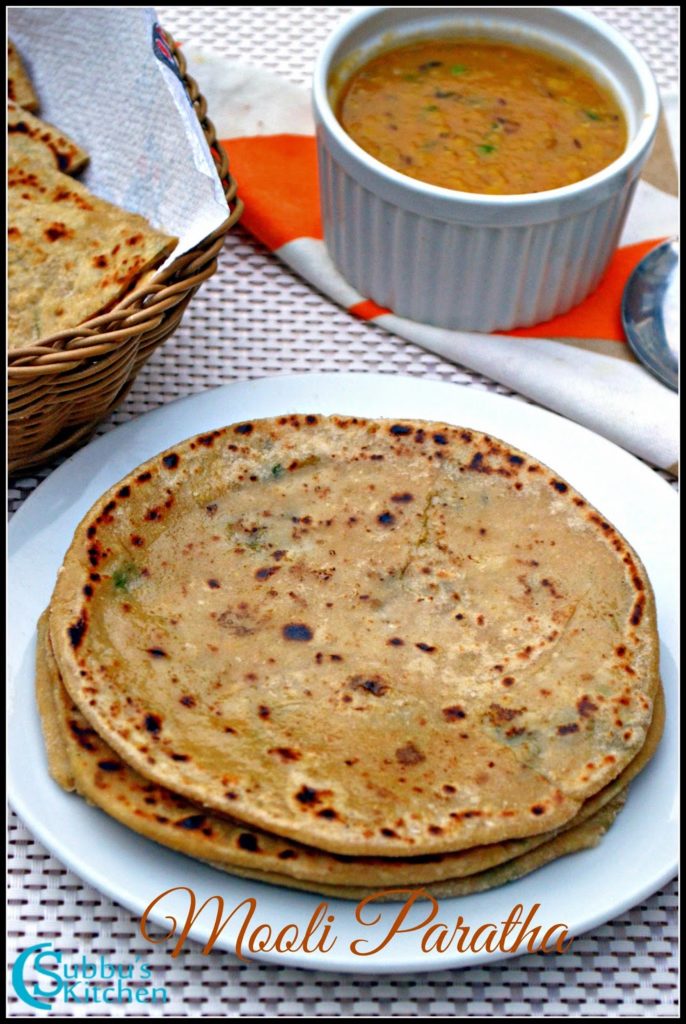 Mooli Paratha Recipe Radish Paratha Recipe Subbus Kitchen