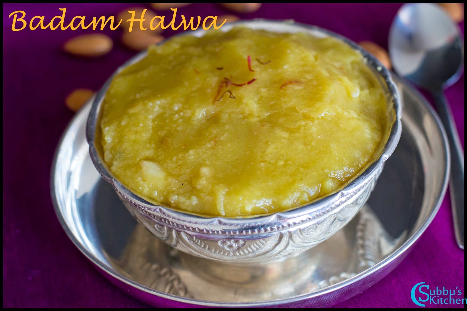 Badam Halwa Recipe Almond Halwa Recipe Subbus Kitchen