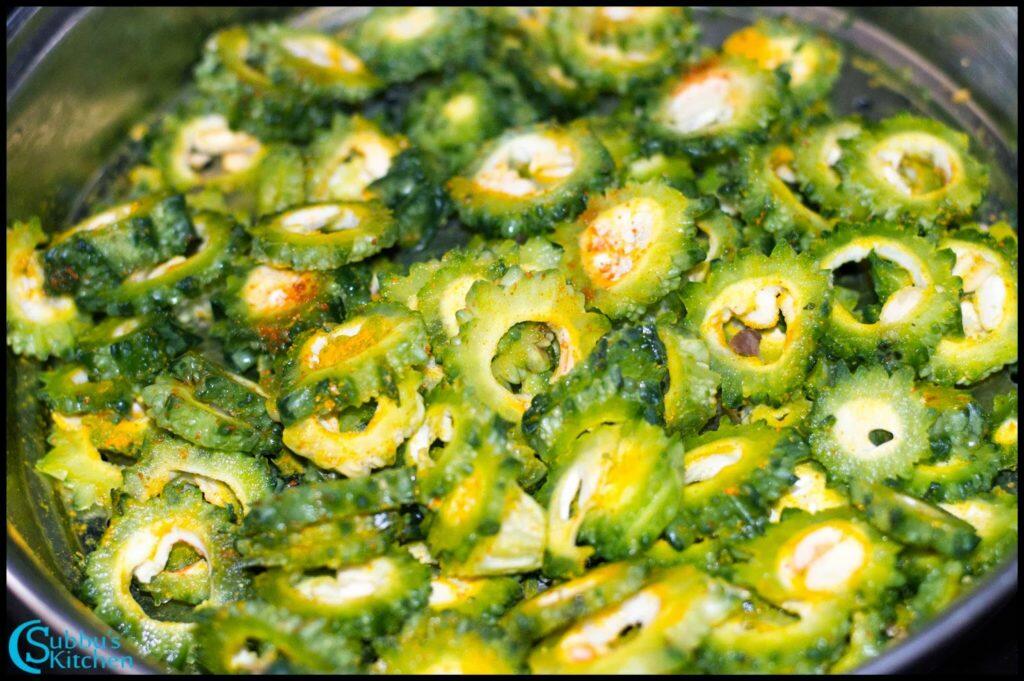 Bitter Gourd Masala StirFry Recipe Pavakkai Masala Curry Recipe