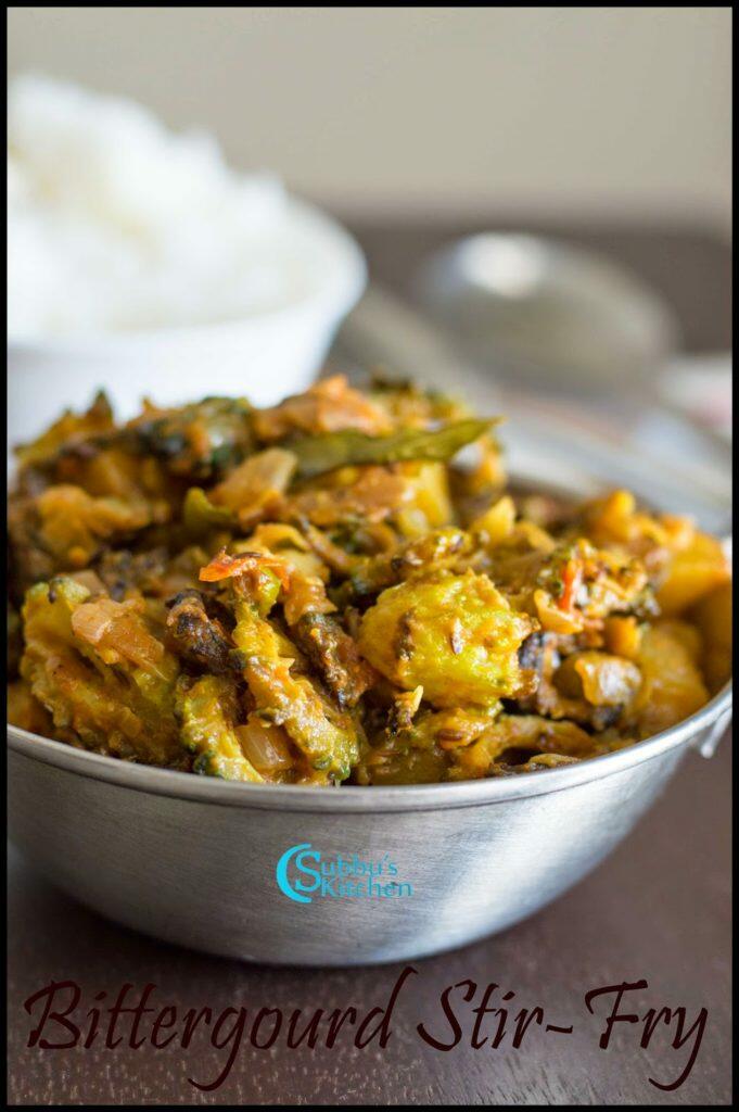 Bitter Gourd Masala StirFry Recipe Pavakkai Masala Curry Recipe Subbus Kitchen