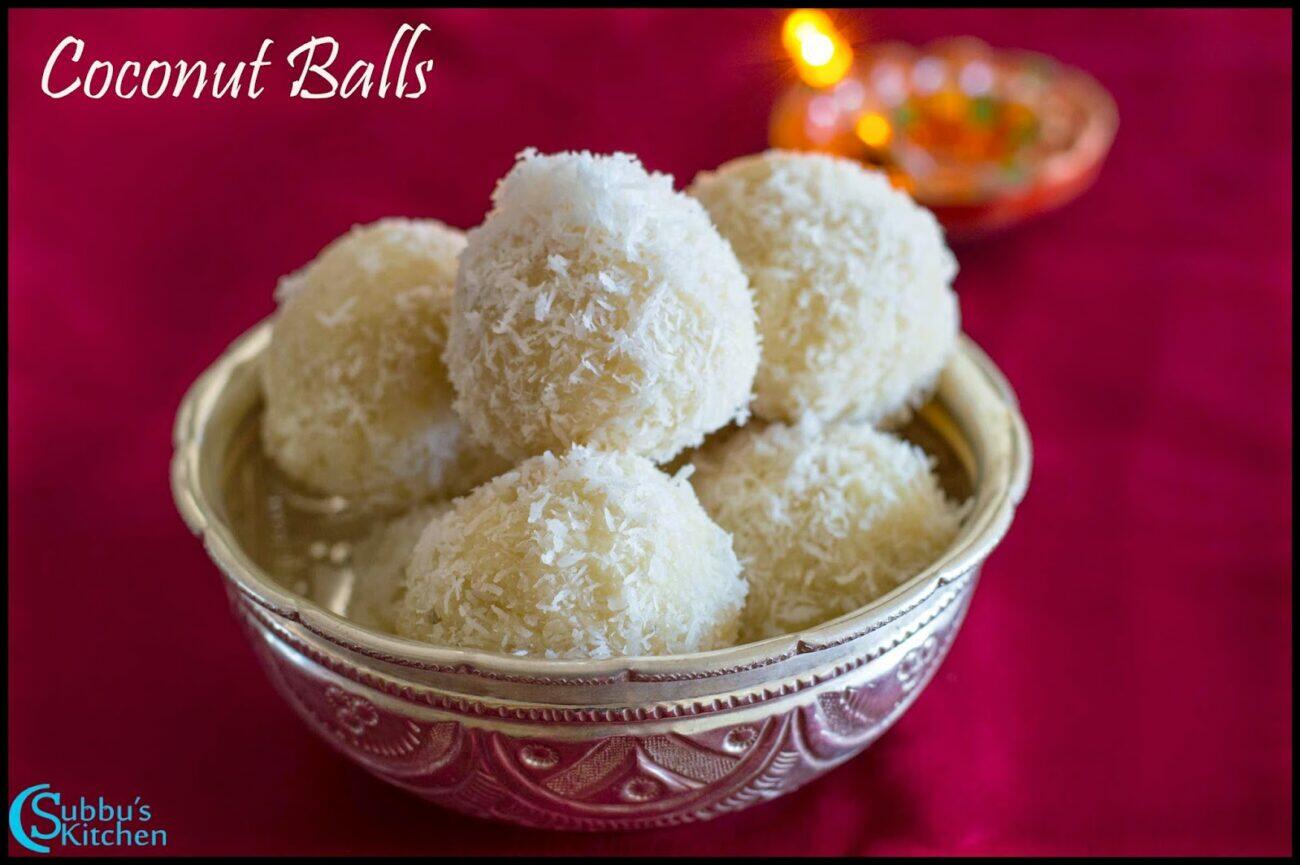 Coconut Balls Recipe Bengali Coconut Ladoo using Condensed Milk