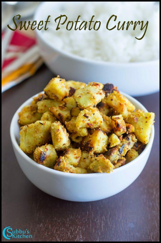 Sweet Potato Spicy Curry Recipe Sakaravelli Kizhangu Podi Pota