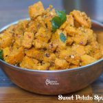 Recipe Card for Sweet Potato Spicy Curry Recipe | Sakaravelli Kizhangu Podi Pota Poriyal Recipe