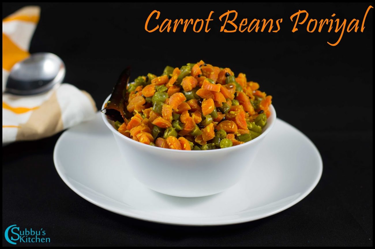 Carrot Beans Poriyal Carrot Green Beans Stir Fry Subbus Kitchen