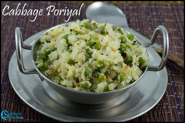 Cabbage Poriyal