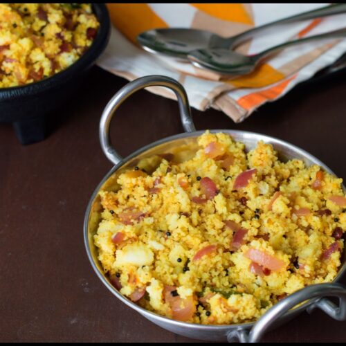 Mini Idli Upma Recipe (Steamed Rice Cake Stir Fry)