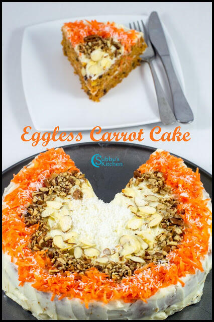 Eggless Carrot Cake with Cheese Cream Frosting Recipe