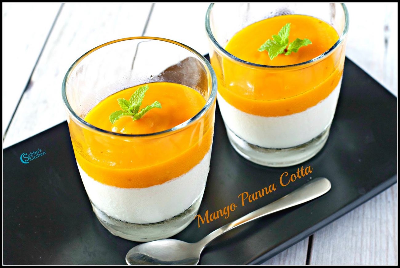 Mango Coconut Panna Cotta Recipe Subbus Kitchen