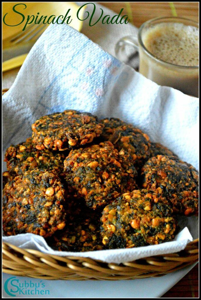 Keerai Vadai(Spinach Vadai)