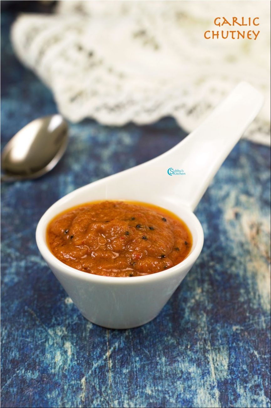 Spicy Garlic Chutney Lehsun Ki Chutney Subbus Kitchen