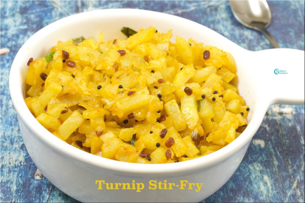 Turnip StirFry Noolkol Poriyal Kohlrabi Curry Recipe Subbus Kitchen