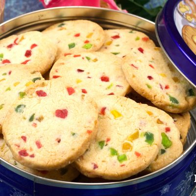 Tutti Frutti Biscuits in Pressure Cooker | Karachi Biscuits | Fruit Cookies