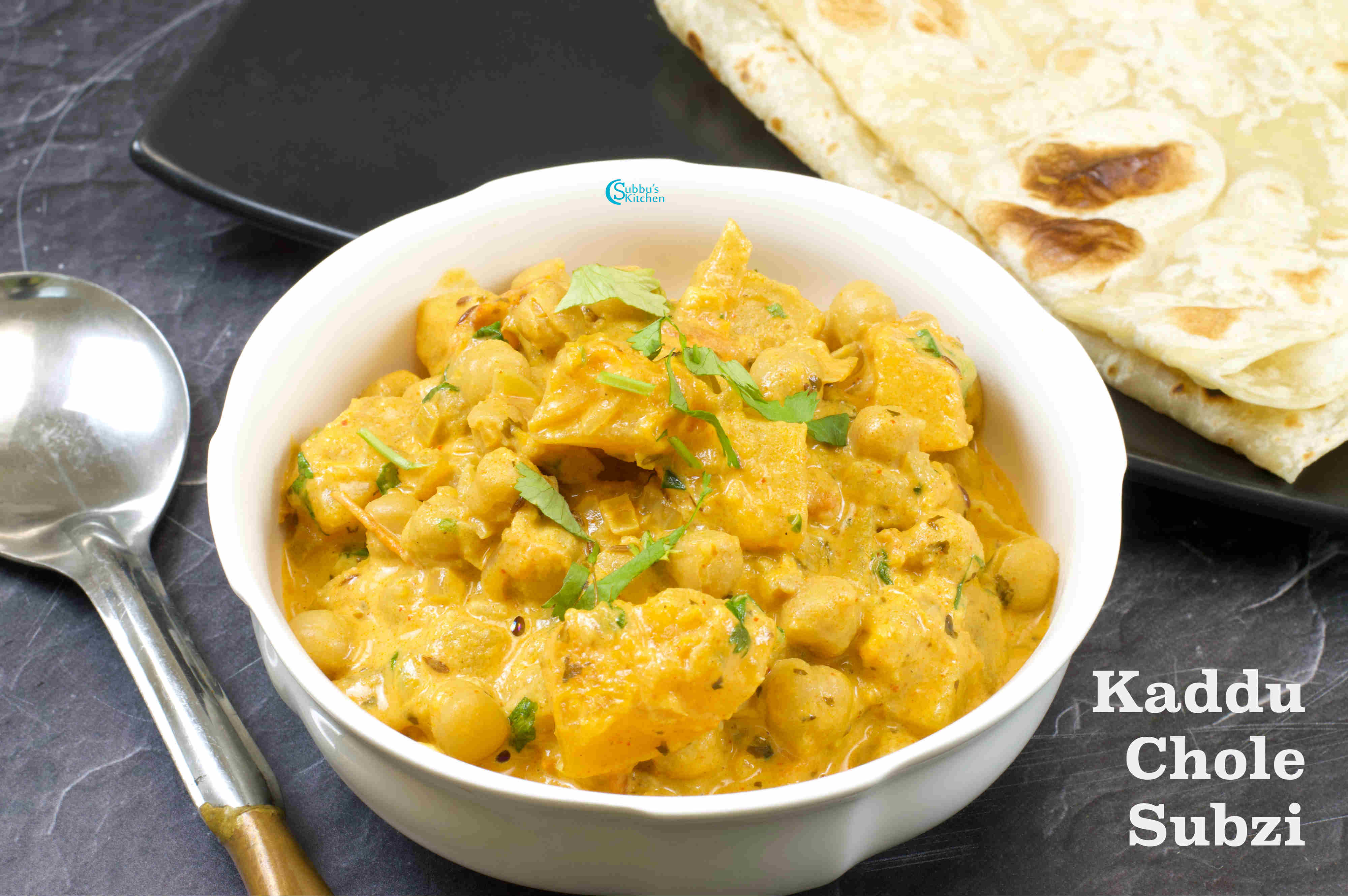 Butternut Squash Chickpea Curry | Kaddu Chole Subzi - Subbus Kitchen