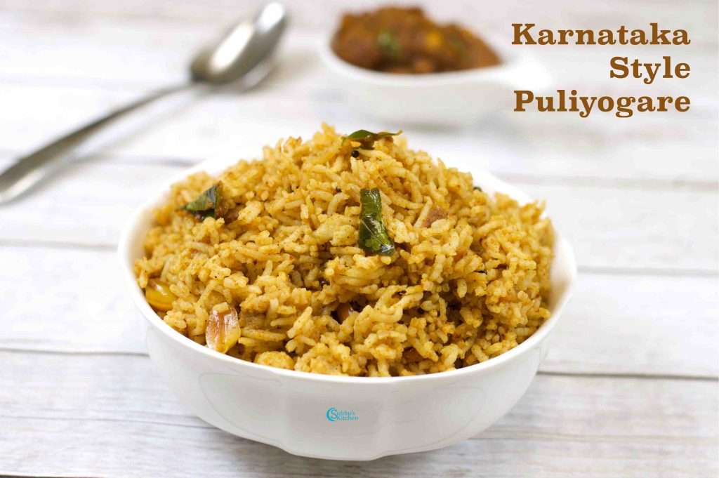 Puliyogare Karnataka Style Tamarind Rice Subbus Kitchen