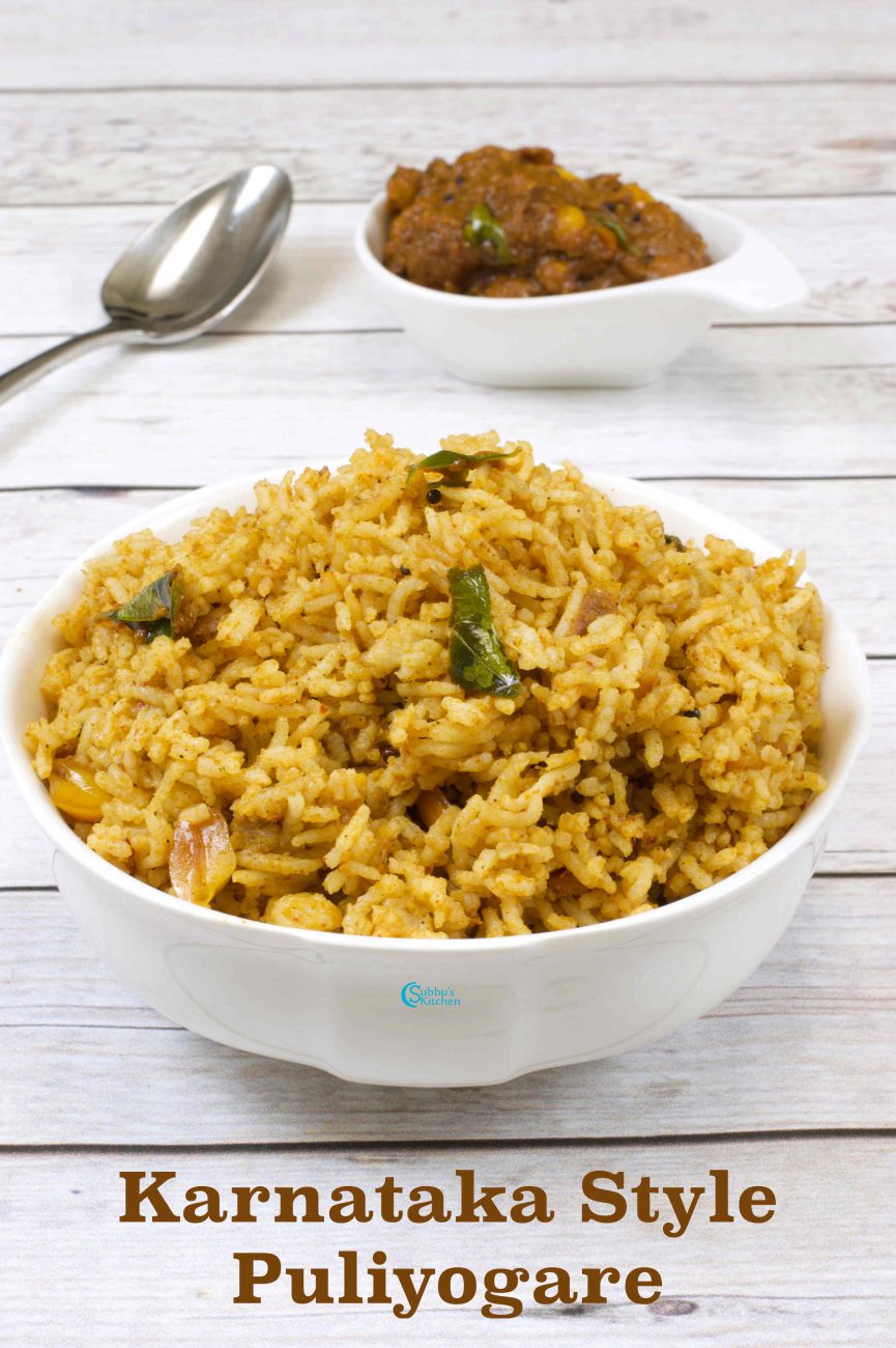 Puliyogare Karnataka Style Tamarind Rice Subbus Kitchen