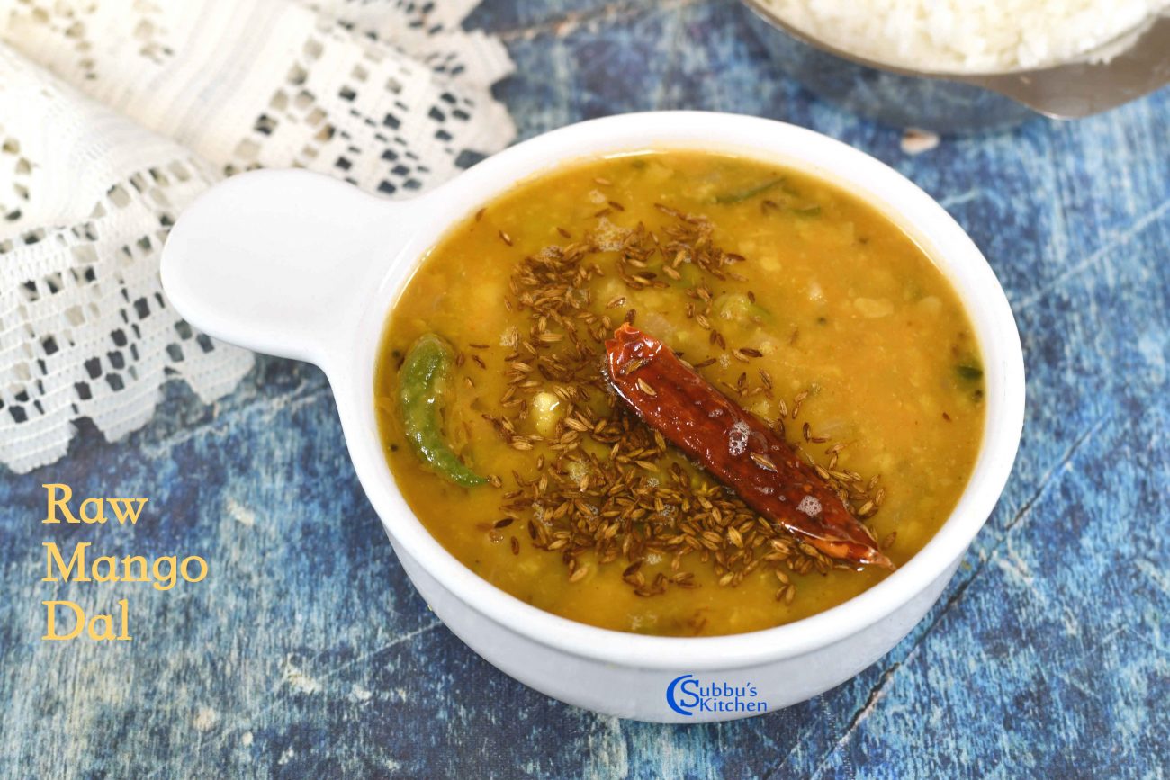 Raw Mango Dal Mamidikaya Pappu Recipe Subbus Kitchen