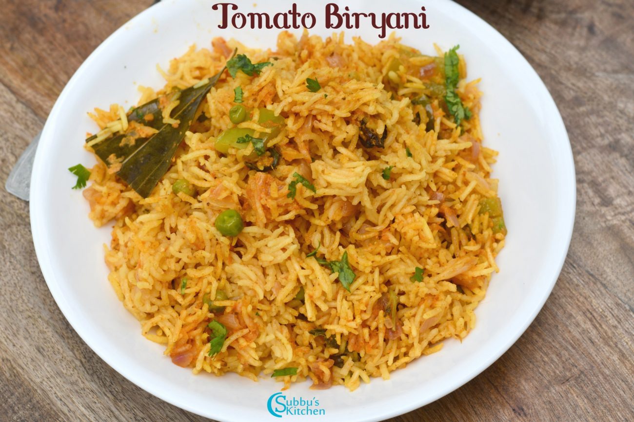Tomato Biryani Recipe Thakkali Biryani Recipe Subbus Kitchen