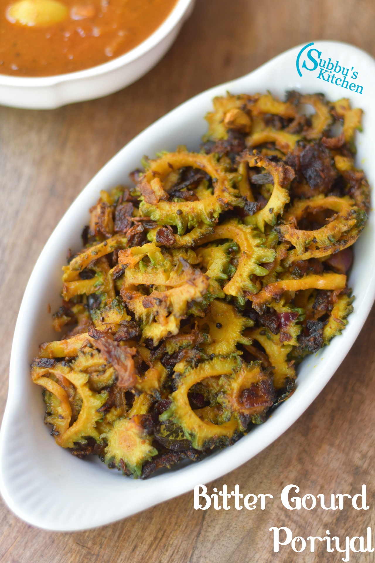 Bitter Gourd Stir Fry Recipe Pavakai Fry Bitter Gourd Poriyal Subbus Kitchen