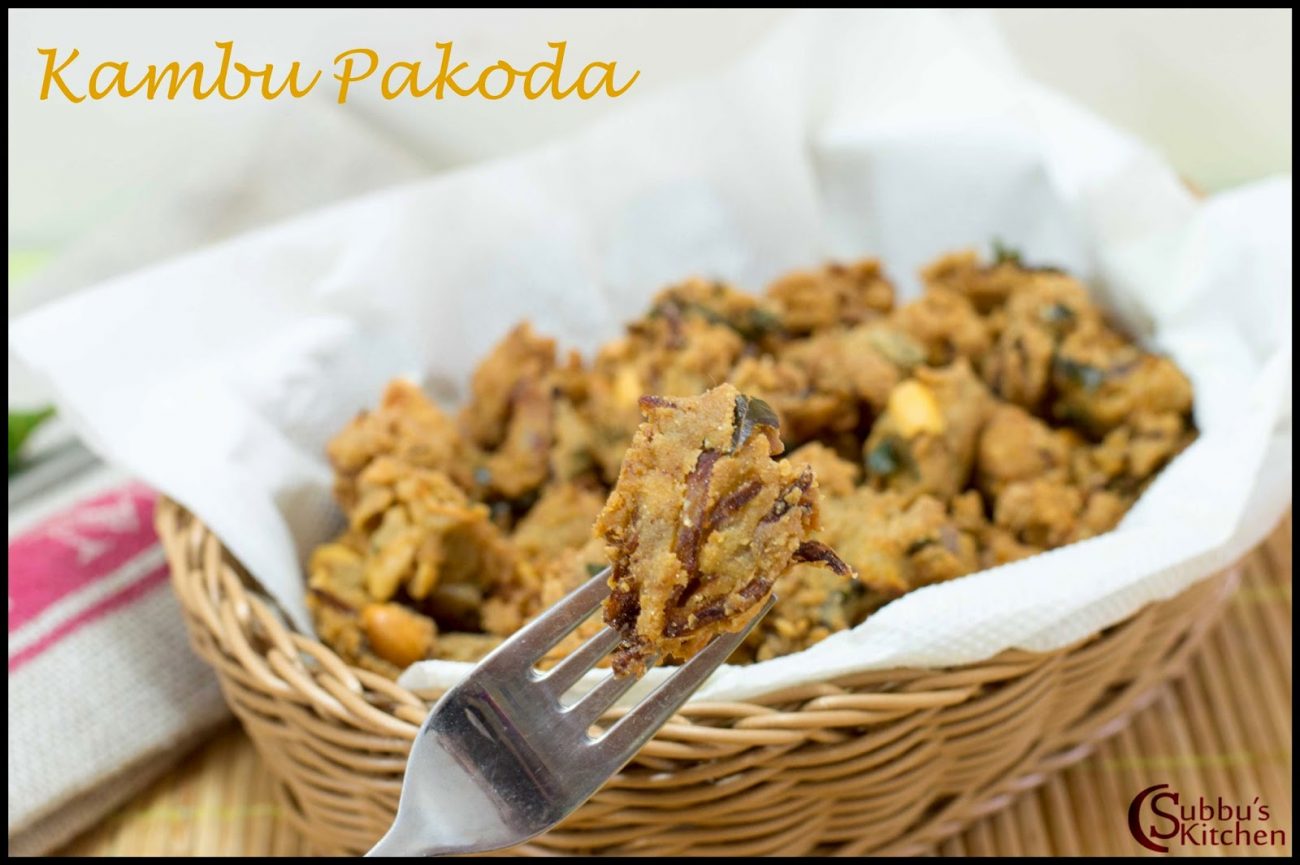 Kambu Pakoda Recipe Onion Pakoda using Kambu Flour Pearl Millet