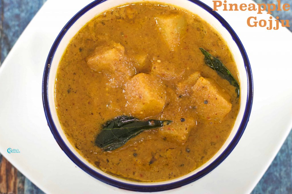 Pineapple Gojju Pineapple Menaskai Subbus Kitchen