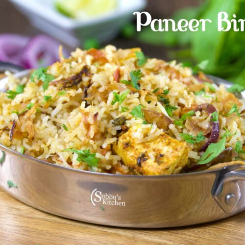 Paneer Dum Biryani Recipe | Paneer Biryani Recipe - Subbus Kitchen