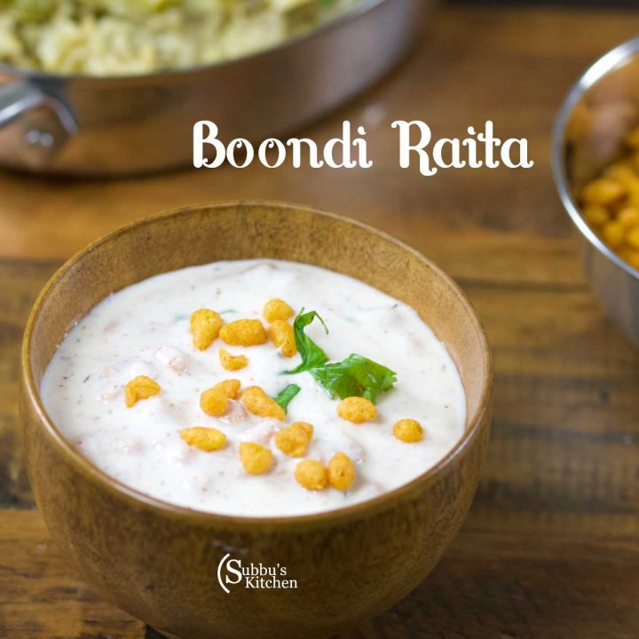 Boondi Raita Recipe | How to make Boondi Raita - Subbus Kitchen