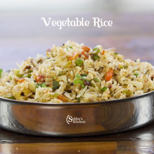 South Indian Style Vegetable Rice Recipe Subbus Kitchen