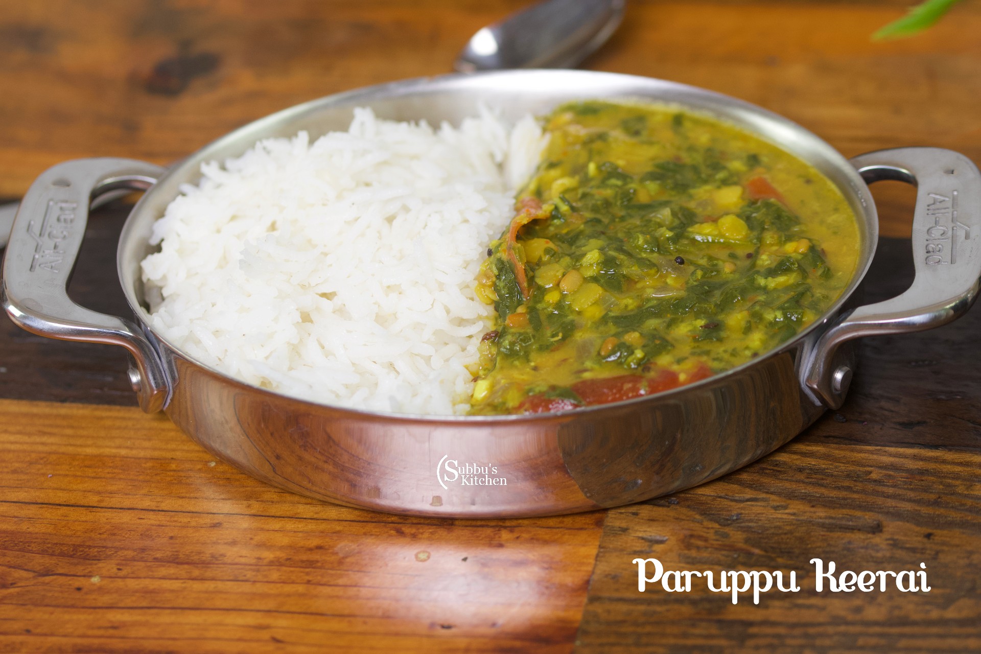 Keerai Rice Paruppu Keerai Masiyal | Dal Curry with Spinach - Subbus Kitchen
